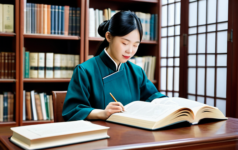 전통음식조리사 자격증 시험 난이도 - Dietitian Studying**

"A professional woman studying traditional dietetics, fully clothed in a modes...