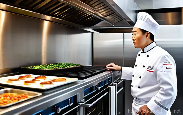 전통음식조리사 관련 실무 트렌드 - **Prompt:** A master chef, middle-aged and wearing a spotless white chef's uniform, intently observe...