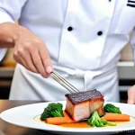 전통음식조리사로 유명해진 인물들 - **Prompt:** A highly skilled, middle-aged male chef, wearing a clean, modern chef's uniform with a s...
