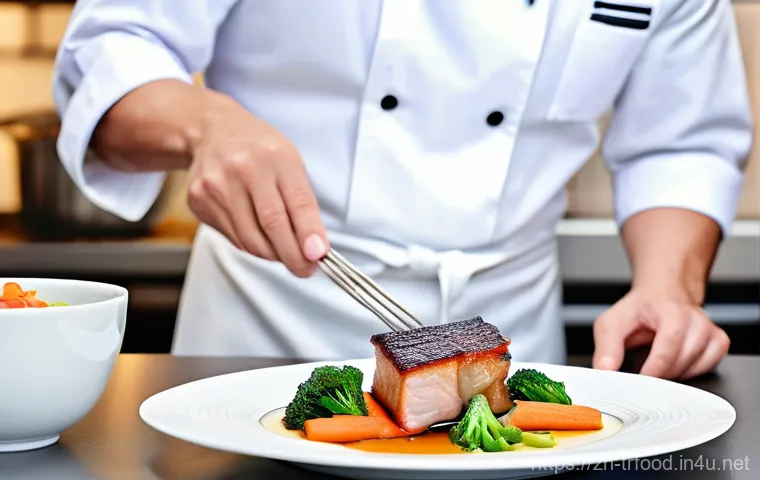 전통음식조리사로 유명해진 인물들 - **Prompt:** A highly skilled, middle-aged male chef, wearing a clean, modern chef's uniform with a s...